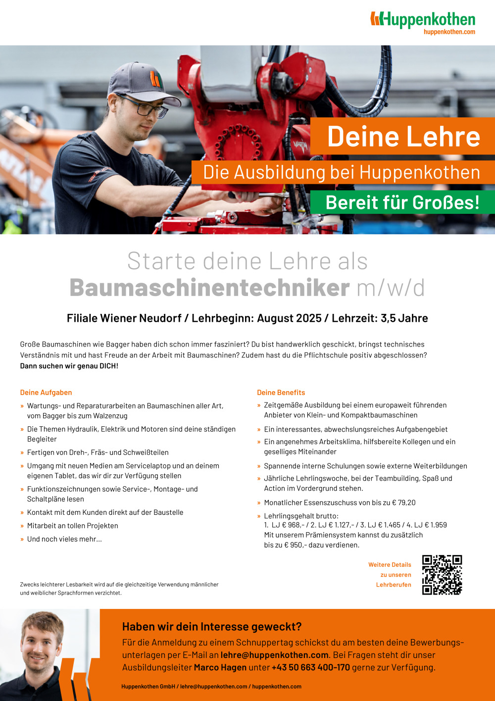 Lehre als Baumaschinentechniker*in